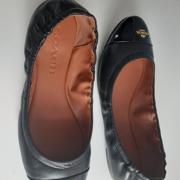Coach Shoes Black Slip On Ballet Flats Sz 5.5B - Picture 4 of 7